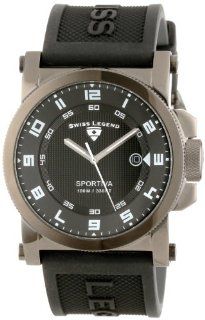 Swiss Legend Men's 40030 GM 01 Sportiva Black Textured Dial Black Silicone Watch Watches