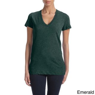 Bella Bella Womens Triblend Deep V neck T shirt Green Size XXL (18)