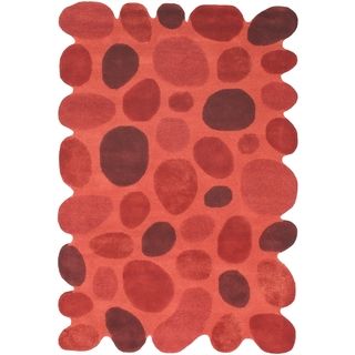 Flor Red Wool Area Rug (55 X 8)