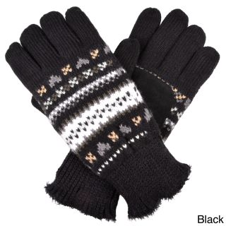 Isotoner Womens Fair Isle Knit Heart Pattern Gloves