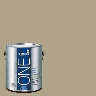 Olympic One 116 fl oz Interior Flat Enamel Olive Gray Latex Base Paint and Primer in One with Mildew Resistant Finish