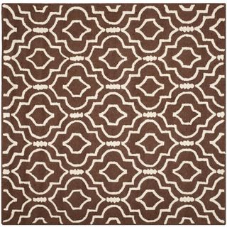 Safavieh Handmade Moroccan Cambridge Dark Brown/ Ivory Indoor Wool Rug (6 Square)