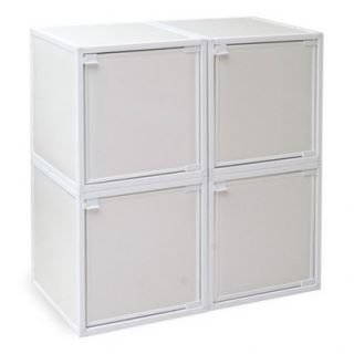 Way Basics 4 Cube Modular Storage Box WB BOX4 Color White