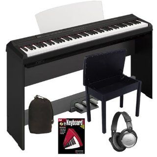 Yamaha P 105 Digital Piano COMPLETE HOME BUNDLE w/ Stand & Pedal Board Musical Instruments