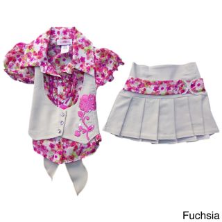 Citlalis Choice Girls Double breasted Vest And Khaki Skirt Set Khaki Size 2T