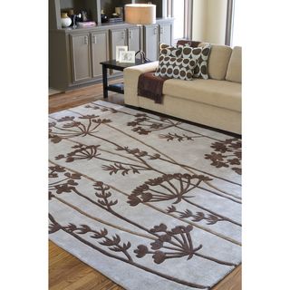 Hand tufted Hork Contemporary Floral Area Rug (9 X 13)