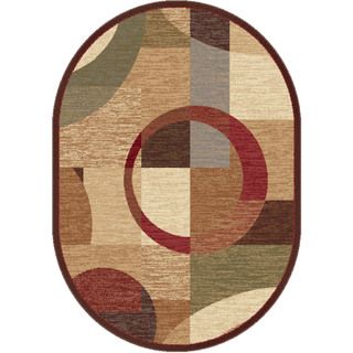 Rhythm 105110 Multi Oval Contemporary Area Rug (53 X 73)