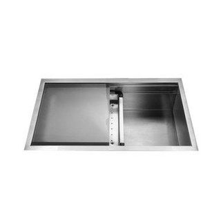Houzer NVS 5200 Novus Single Bowl Sliding Dual Platform Stainless Steel Kitchen Sink    