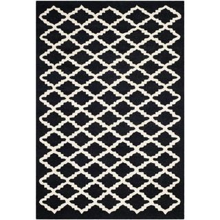 Safavieh Handmade Moroccan Cambridge Black/ Ivory Wool Area Rug (6 X 9)