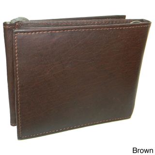 Hollywood Tag Leather Double Money Clip Wallet