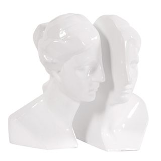 Male And Female Glossy White Bookends