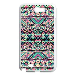Treasure Design Funny Pink Turquoise Girly Aztec Andes Tribal Pattern Samsung Note 2 N7100 Best Durable Case Cell Phones & Accessories