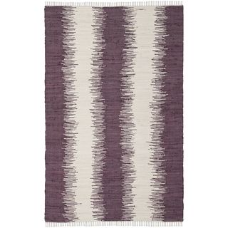 Safavieh Hand woven Montauk Purple Cotton Rug (6 X 9)