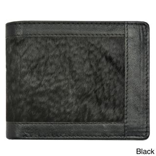 Yl Fashion Faux Fur Panel Bi fold Wallet