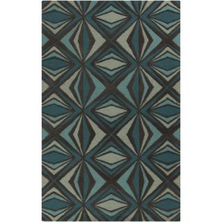 Malene b Destinations Charcoal Gray/Malachite Blue Rug DTN67 Rug Size 2 x 3