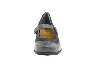 Naot Footwear Trendy Gray Patent Leather/Navy Nubuck
