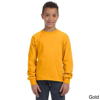 Fruit Of The Loom Fruit Of The Loom Youth Heavy Cotton Hd Long Sleeve T shirt Gold Size L (14 16)