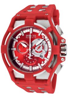 Invicta 0634  Watches,Mens Reserve Akula Chronograph Red Dial Red Polyurethane, Chronograph Invicta Quartz Watches