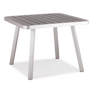 Township Grey Brushed Aluminum Square Dining Table