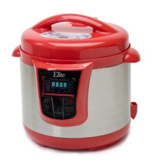 MaxiMatic EPC 808R Elite Platinum Digital Stainless Steel Pressure Cooker with 13 Functions, 8 Quart, Red Kitchen & Dining