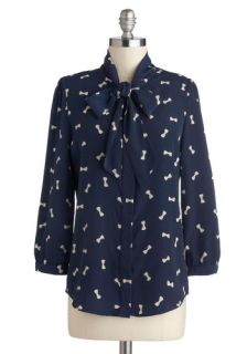 Lash Before My Eyes Top in Bows  Mod Retro Vintage Short Sleeve Shirts