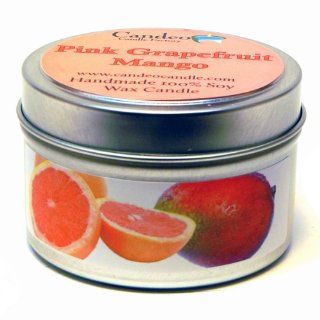 Pink Grapefruit Mango 4oz, Super Scented Soy Candle Tin   Scented Candles