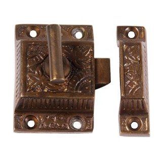 Eastlake T Handle Latch Antique Brass   Cabinet And Furniture Latches  