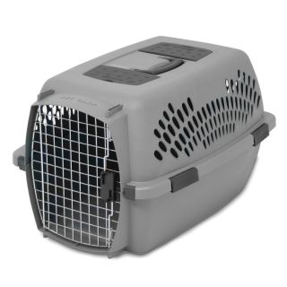 Petmate 2.18 ft x 1.55 ft x 1.38 ft Light Grey Collapsible Plastic and Wire Pet Crate