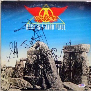 AEROSMITH Band Steven Tyler +4 Signed "Rock In A Hard Place" Album LP PSA/DNA Entertainment Collectibles