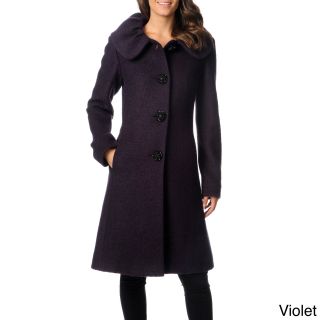 Ivanka Trump Ivanka Trump Womens Boucle Collar Full length Coat Purple Size M (8  10)