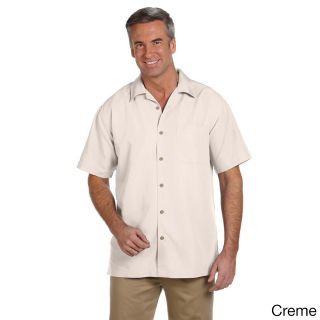 Harriton Mens Barbados Textured Camp Shirt Ivory Size XXL