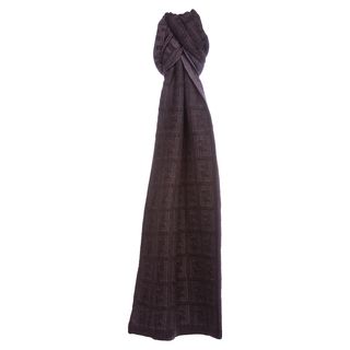 Fendi Dark Purple Zucca Knit Wool Scarf