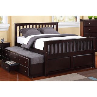 Williams Home Furnishing Full size 3 drawer, Twin Trundle Captain Bed Espresso Size Full