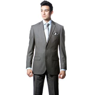 Zonettie By Ferrecci Mens Slim Fit Dark Grey Pinstripe 2 piece Suit