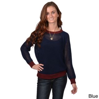 Journee Collection Journee Collection Juniors Scoop Neck Two tone Sweater Blue Size S (1  3)