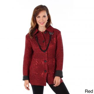 Lily By Firmiana Womens Crushed Button front Jacket Red Size S (4  6)