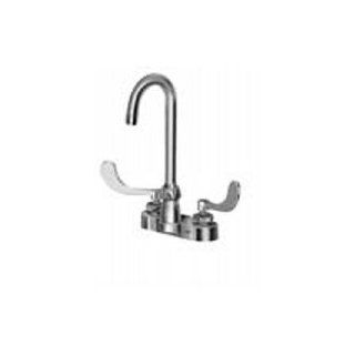 Zurn Z812A4 XL Polished Chrome AquaSpec 4" Centerset Lavatory Faucet with 3 1/2" Goosneck and 4" Wrist Blade Handles   Bathroom Sink Faucets  