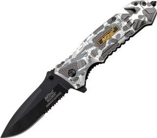 MTech Knives A804GY MTech Rescue Linerlock with Textured Gray and Sliver Handles  Folding Camping Knives  Sports & Outdoors