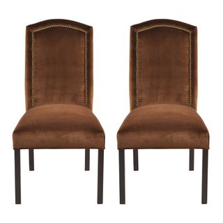 Como Tobacco Camelback Back Nail Head Dining Chairs (set Of 2)