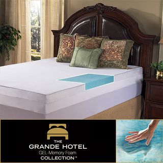 Grande Hotel Collection 3 inch Gel Memory Foam Mattress Topper With 300 Thread Count Egyptian Cotton Cover