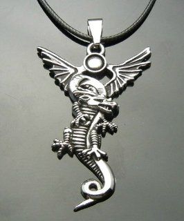 SALE OUT Limited STOCK 2014 model TF813  55mm Flying Dragon Silvertone Metal Pendant Necklace Punk Rock Gothic Health & Personal Care