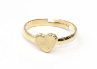 Tiny Heart Ring Adjustable Gold Tone RD14 Romantic Statement Fashion Jewelry Jewelry