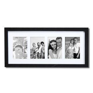Adeco Adeco 4 photo Black Wood 3.5x5 Matted Picture Frame Black Size Other