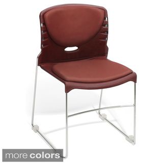 Multiuse Vinyl Seat And Back Stacker Chairs (set Of 4)