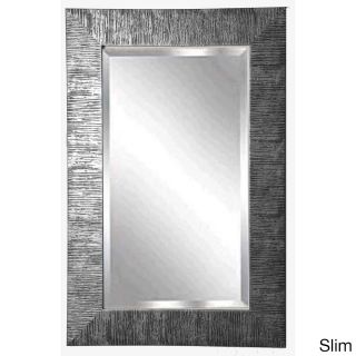 American made Rayne Safari Silvertone Textured Wall Mirror
