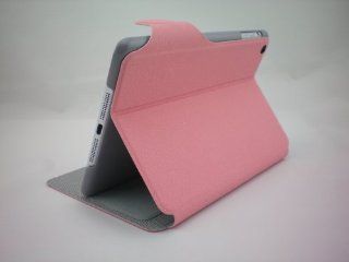 FanTEK High Quality PU Leather Book Style Folio Stand Smart Cover Case + LCD Screen Protector for iPad Mini Pink(with Sleep/Wake Function) Computers & Accessories