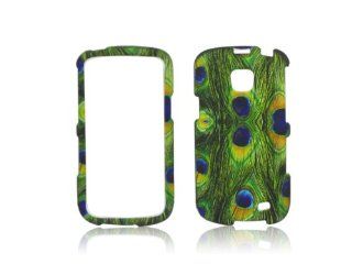 SAMSUNG GALAXY PROCLAIM GREEN PEACOCK FEATHER RUBBERIZED HARD COVER CASE SNAP ON Cell Phones & Accessories