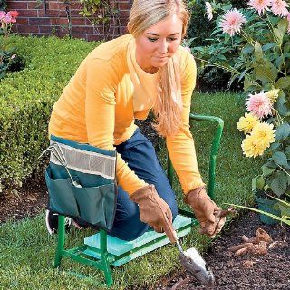 Green Folding Garden Kneeler/Sitter   Improvements  Garden Kneeling Cushions  Patio, Lawn & Garden
