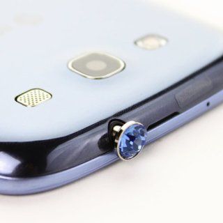 Fosmon Diamond Design Dust Cap for Any Device with 3.5mm Plug   Light Blue Cell Phones & Accessories
