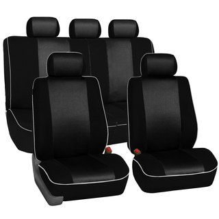 Fh Group Black 3d Air mesh With Edge Piping Car Seat Covers (full Set)
